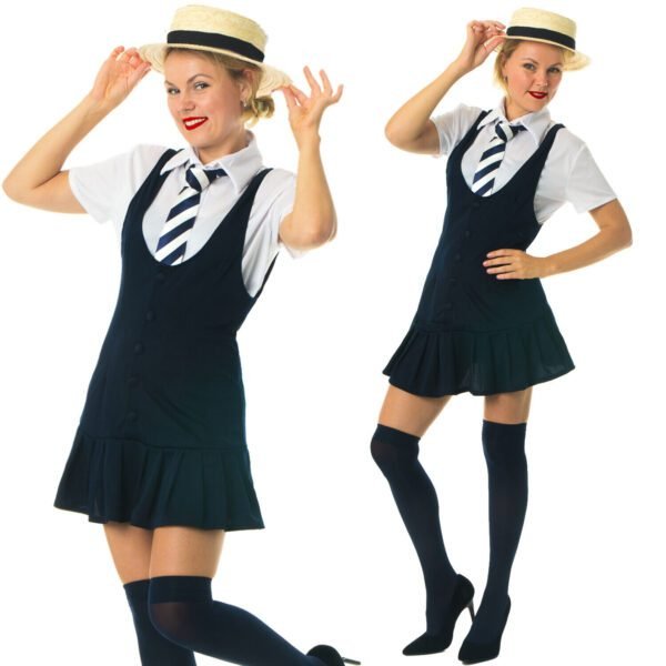 Ladies Sexy School Girl Fancy Dress Costume St Trinian's Uniform Adult Uniform