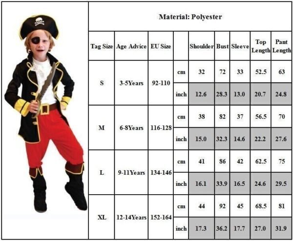 Boy's Pirate Fancy Dress Costume - Image 2