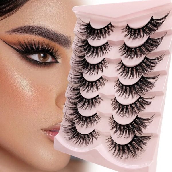 Fluffy Mink Faux Eyelashes 3D Russian Volume Strip Lashes D Curl