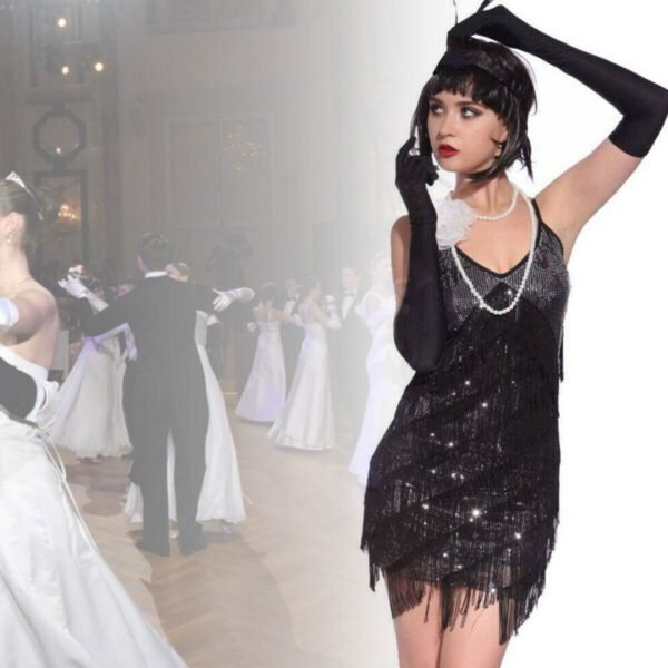 5 Piece Ladies 1920'S Charleston Gatsby Fancy Dress Accessories - Image 4